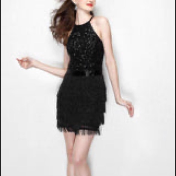 Primavera Couture Dresses & Skirts - NWT: size 4 Primavera Couture Style #1943 Sequined and Fringe Cocktail Dress